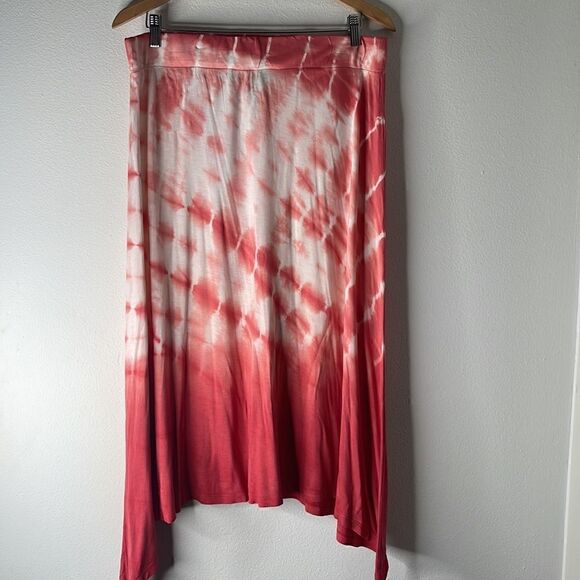 Gloria Vanderbilt assymetrical maxi skirt.  Tie dyed.  Size Large.  Viscose. - Picture 1 of 5